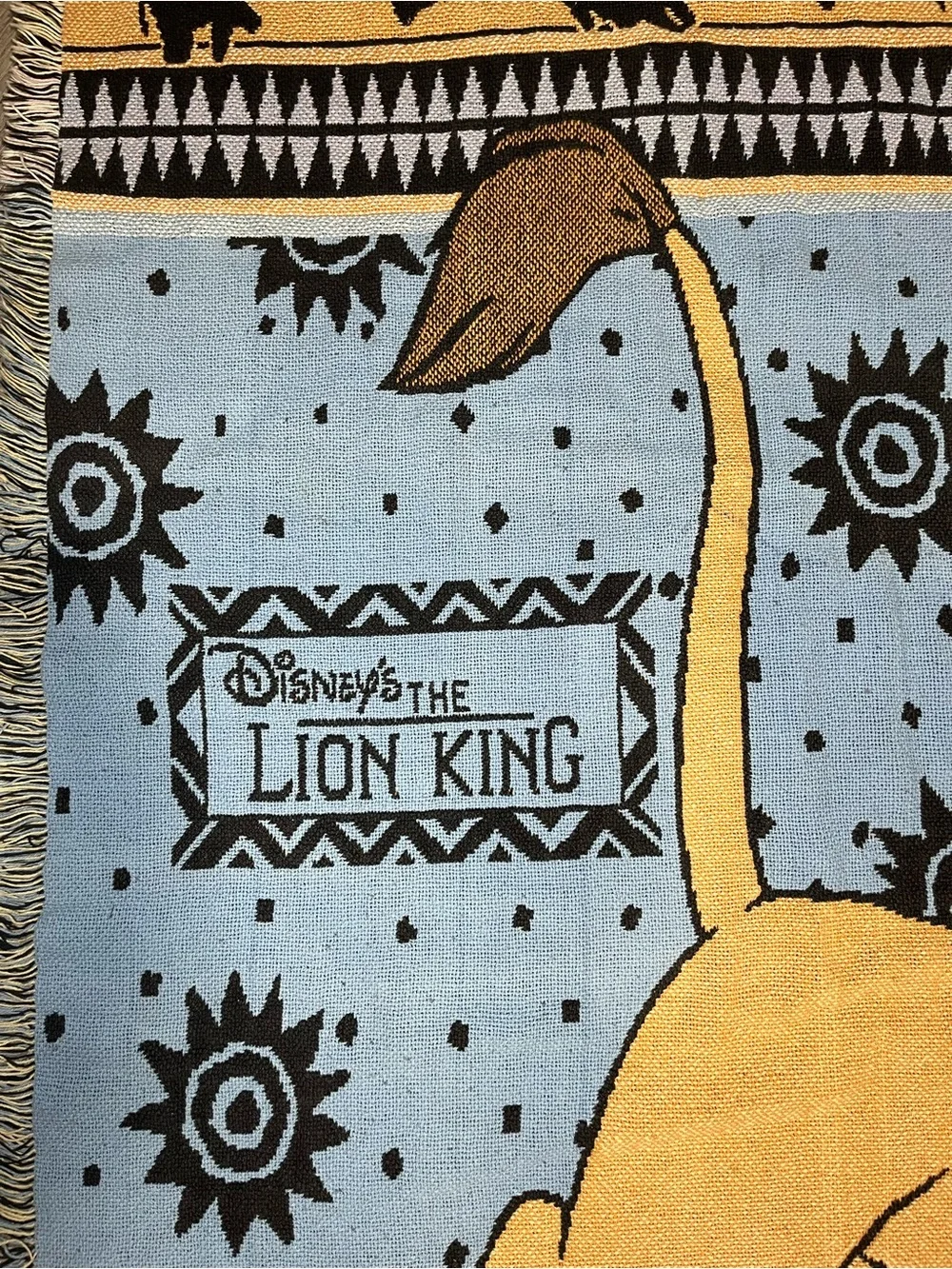 Vintage 90s Disney The Lion King Simba Blanket Throw Tapestry Knit 44x62
